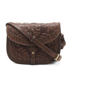 GIANNI CONTI Brown Leather Saddle 4 Compartment Flap Crossbody